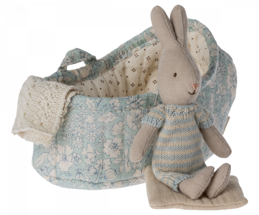Maileg Rabbit In Carrycot Micro - 3 Assorted