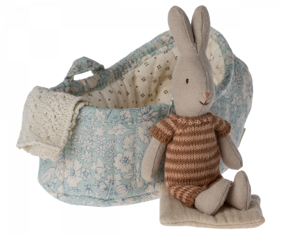 Maileg Rabbit In Carrycot Micro - 3 Assorted