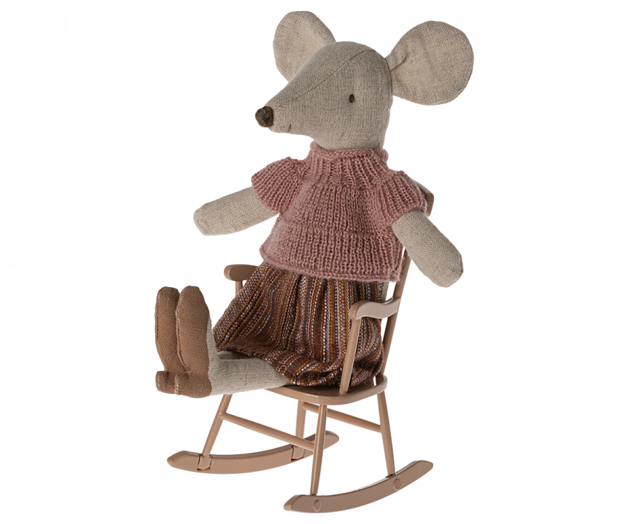 PRE ORDER Maileg Rocking Chair Mouse Dark Powder