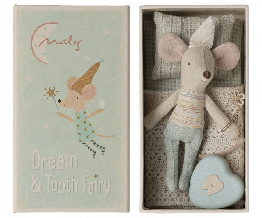 Maileg Tooth Fairy Mouse Little Brother In Matchbox