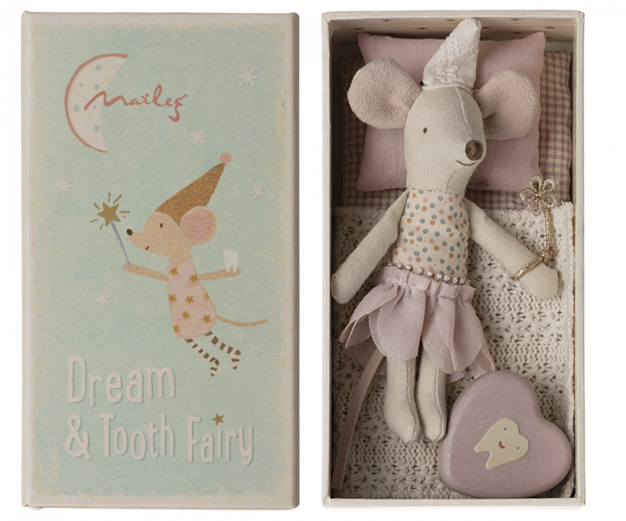Maileg Tooth Fairy Mouse Little Sister In Matchbox
