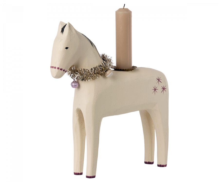 Maileg Wooden Horse Candle Holder Large