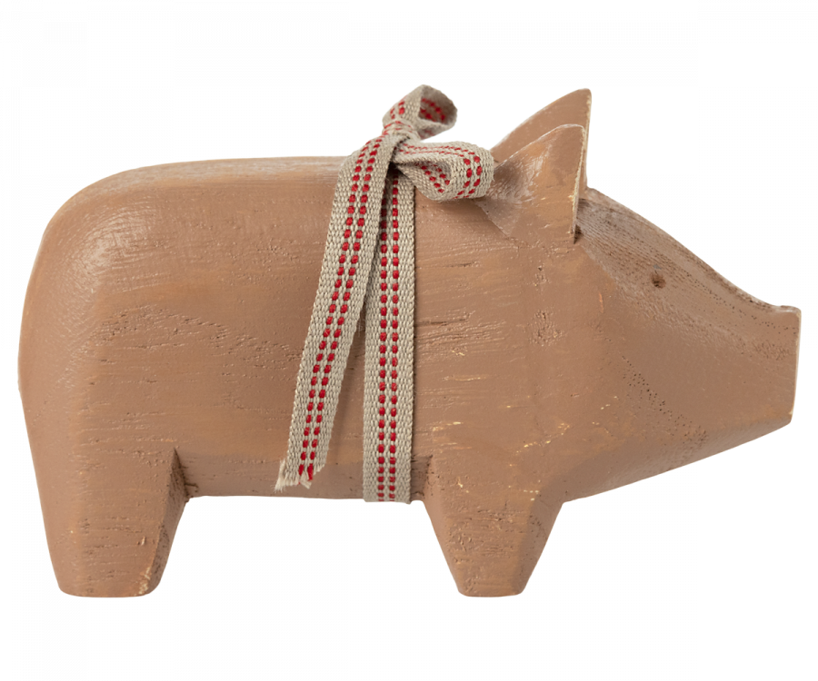 Maileg Wooden Pig Small Old Rose