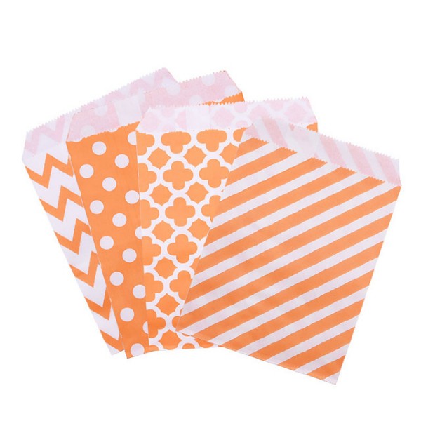 Assorted Paper Party Bags - Mixed Orange