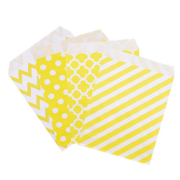 Assorted Paper Party Bags - Mixed Yellow