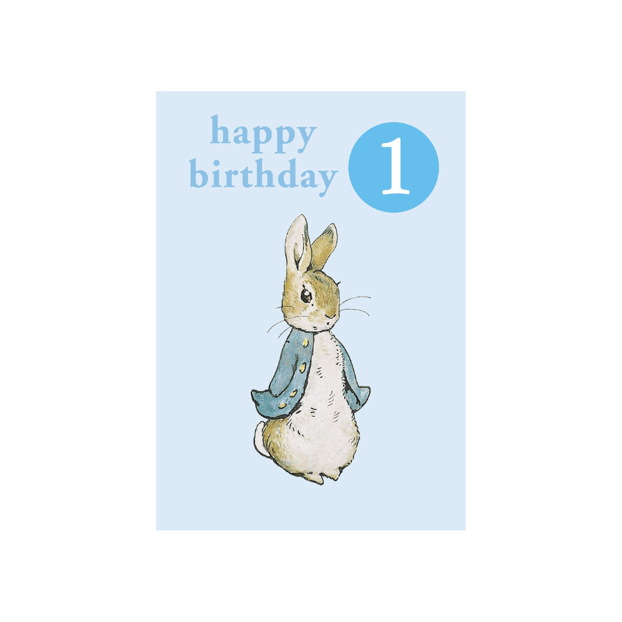 Peter Rabbit 1st Birthday Badge Card