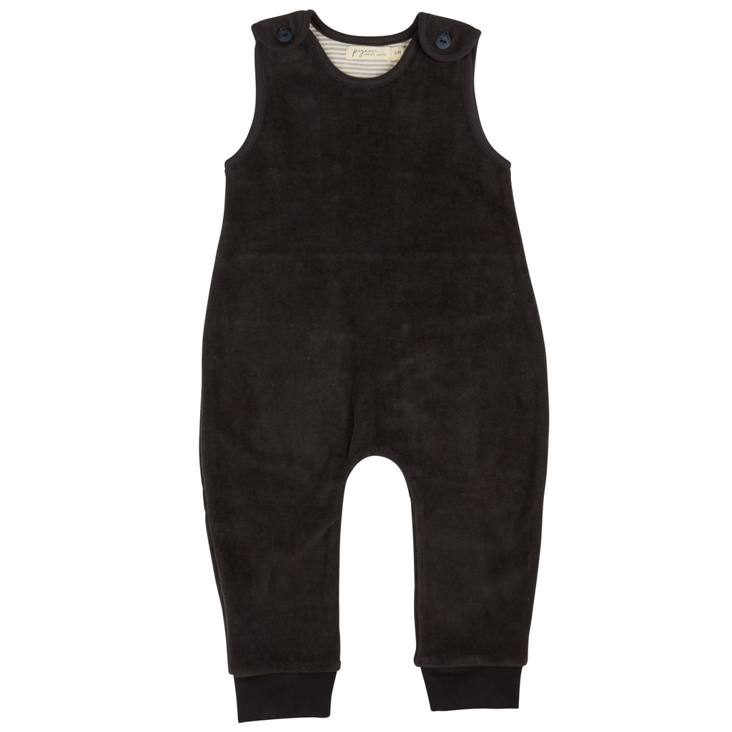 Pigeon Organics Velour Playsuit Black