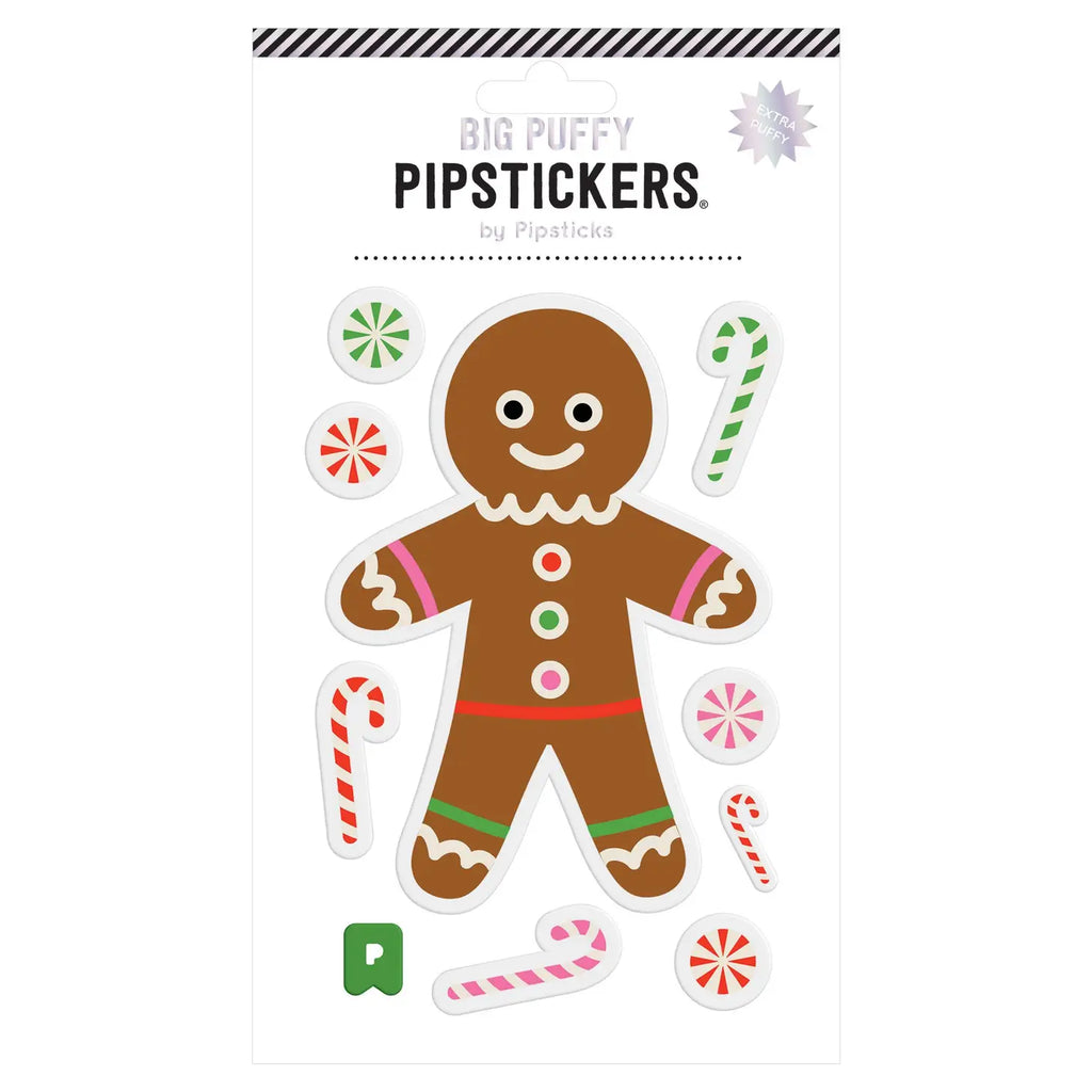 Pipsticks Big Puffy Gingerbread Cookie Sticker Set