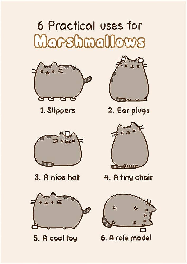 Pusheen 6 Practical Uses For Marshmallows Card