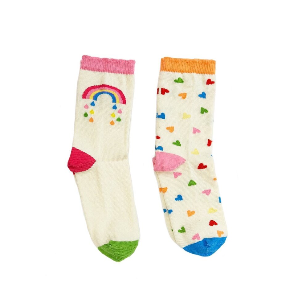 Rockahula Rainbow Hearts 2 Pack Socks