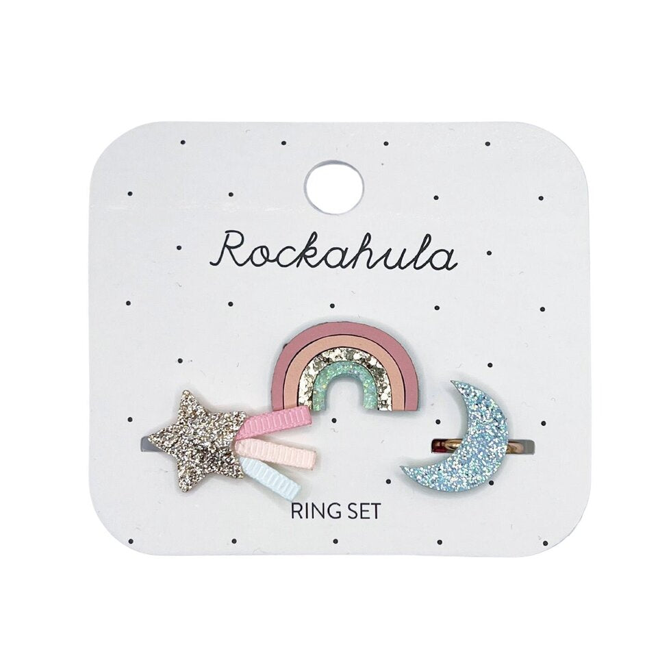 Rockahula Shimmer Rainbow Ring Set
