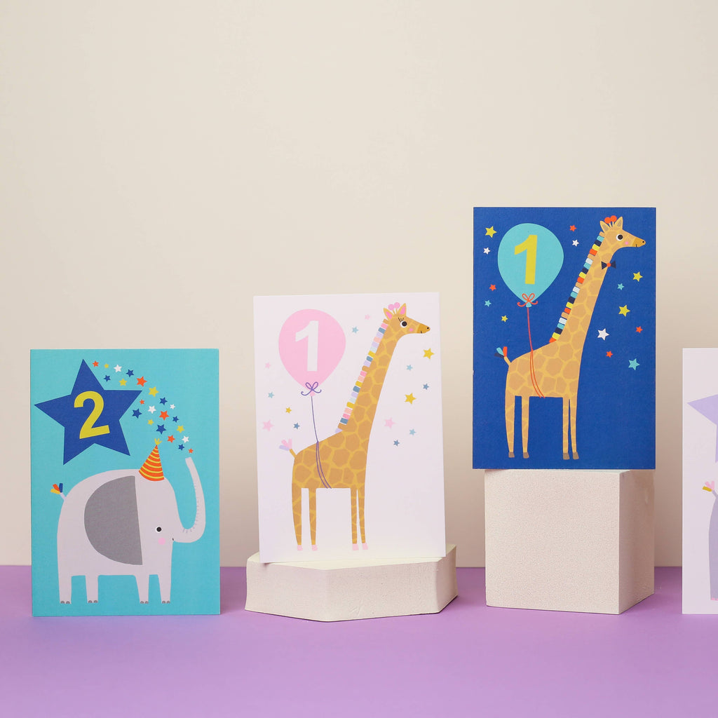 Mifkins - Age 1 Pink Kid's Birthday Card | Children’s Birthday Card