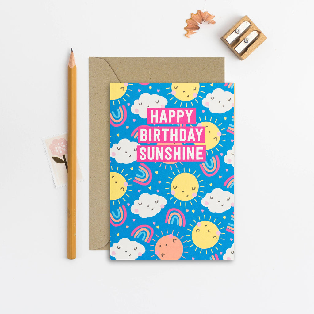 Mifkins - Happy Birthday Sunshine Card | Rainbow Birthday Card | Pride