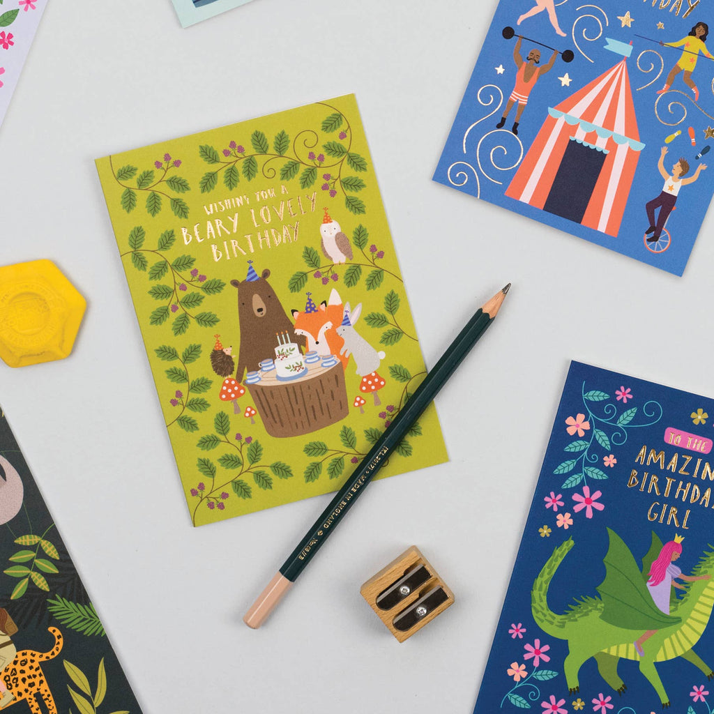 Mifkins - Woodland Party Birthday Card | Fun Kids Animal Card