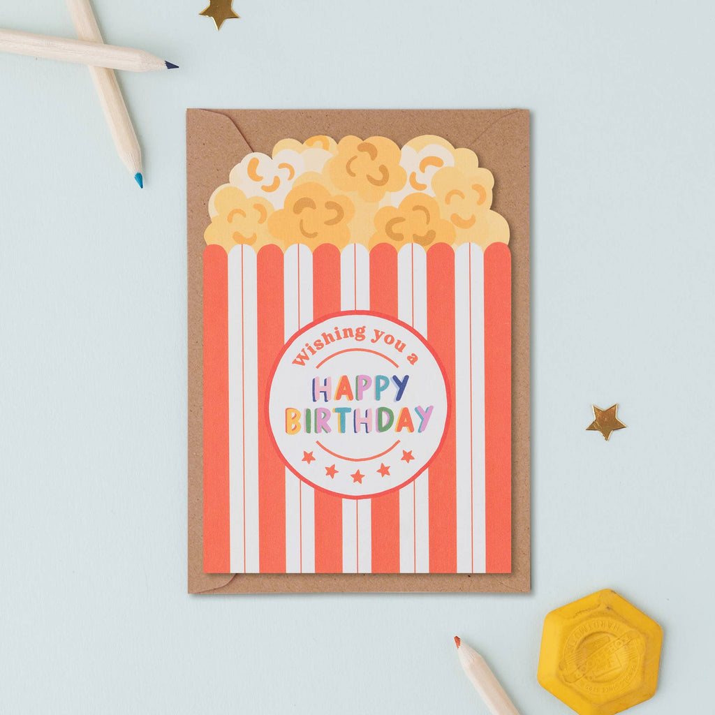 Mifkins - Popcorn Birthday Card | Food themed Birthday Card