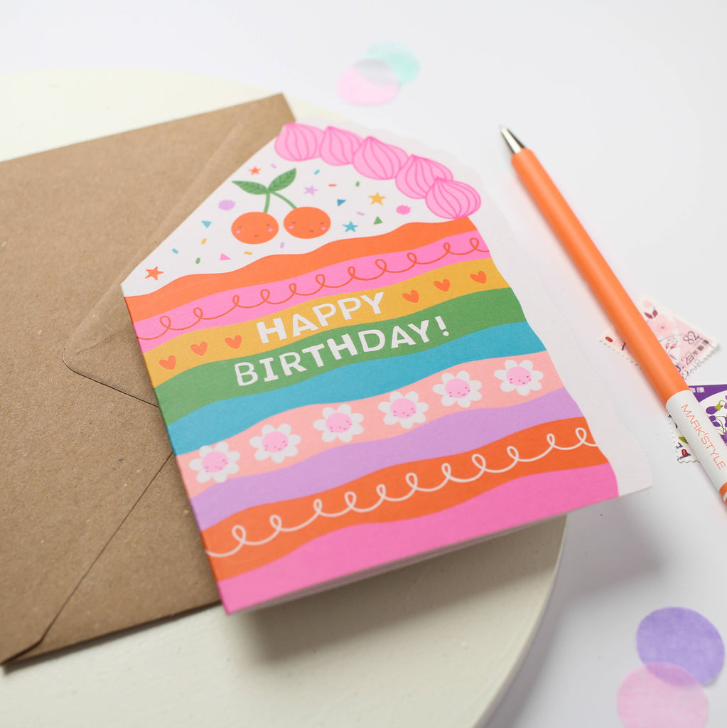 Mifkins - Cake Die Cut Birthday Card