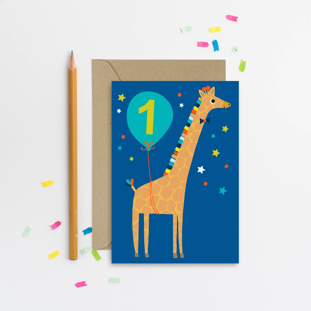Mifkins - Age 1 Blue Kid's Birthday Card | Children’s Birthday Card