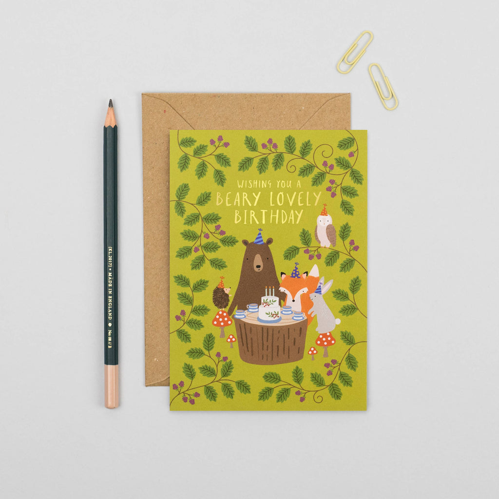 Mifkins - Woodland Party Birthday Card | Fun Kids Animal Card