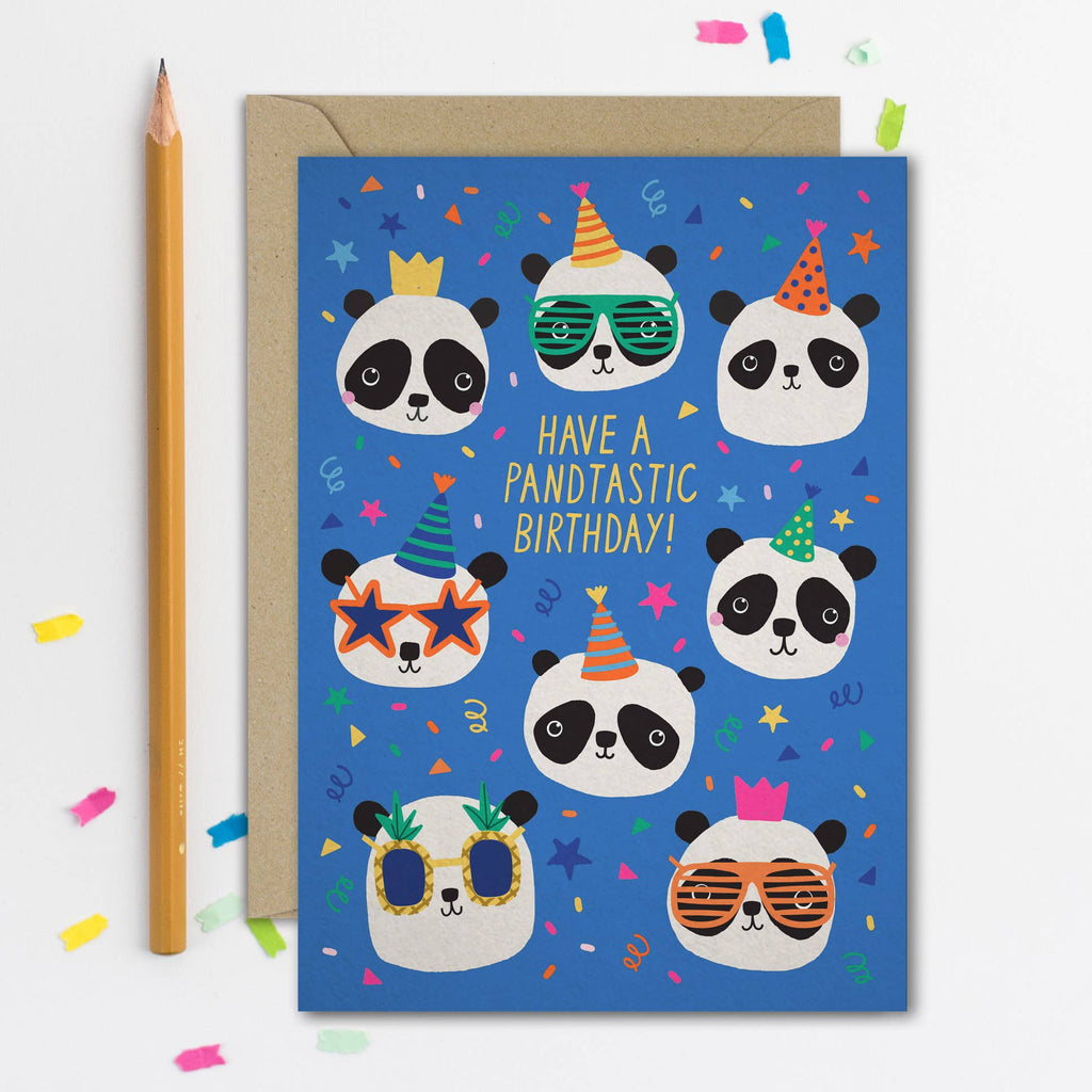 Mifkins - Party Pandas Children's Birthday Card | Kid's Birthday Card