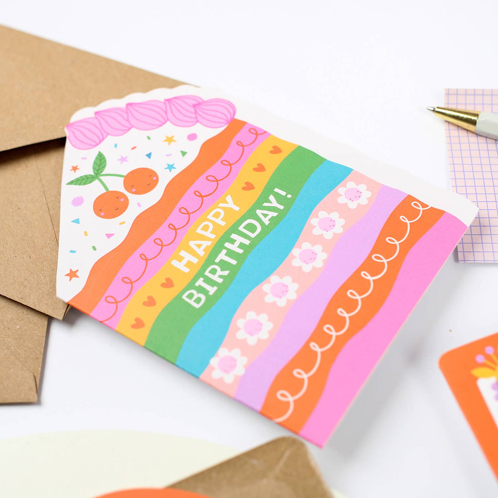 Mifkins - Cake Die Cut Birthday Card