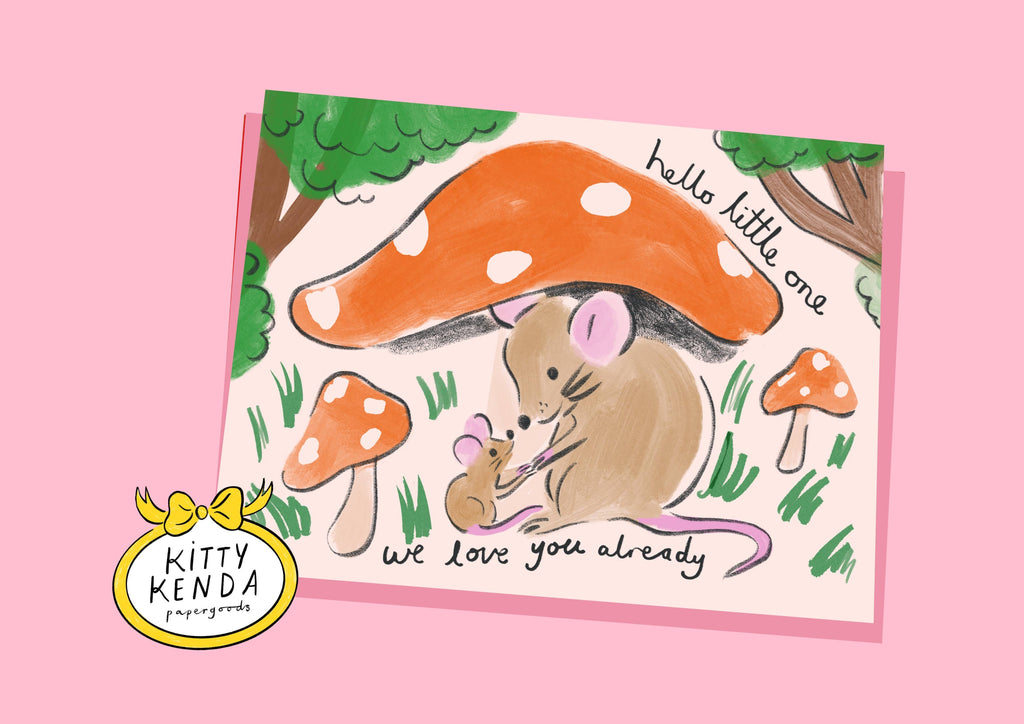 Kitty Kenda Papergoods - Baby Mouse Greeting Card