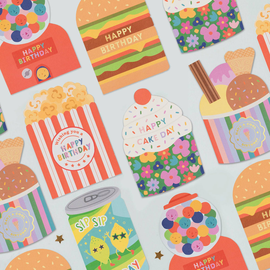 Mifkins - Popcorn Birthday Card | Food themed Birthday Card