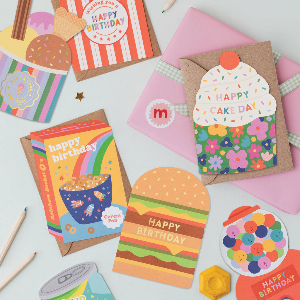 Mifkins - Popcorn Birthday Card | Food themed Birthday Card