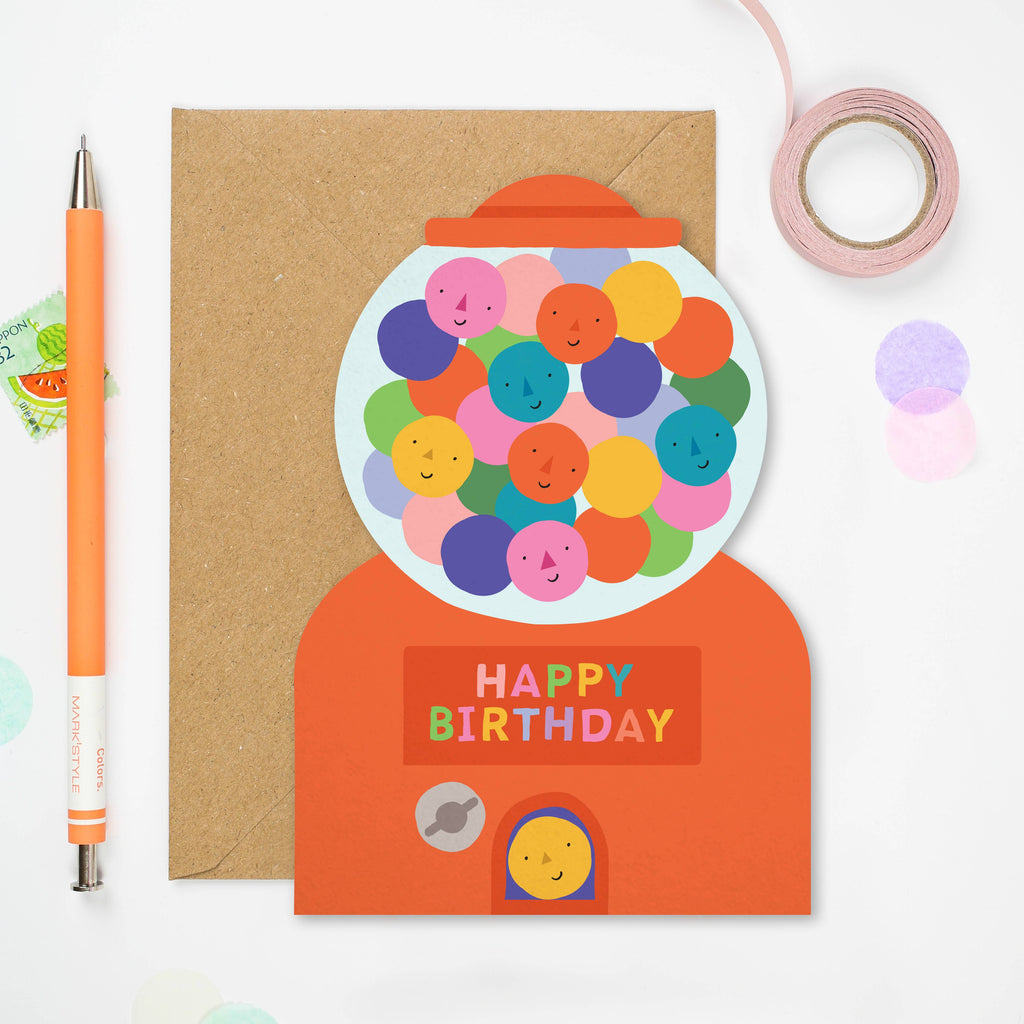 Mifkins - Gumball Machine Birthday Card