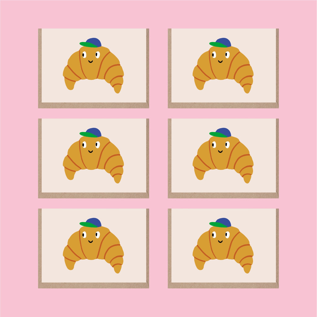 Rumble Cards -  Pack of 6 x Croissant Cards -Cute - A7