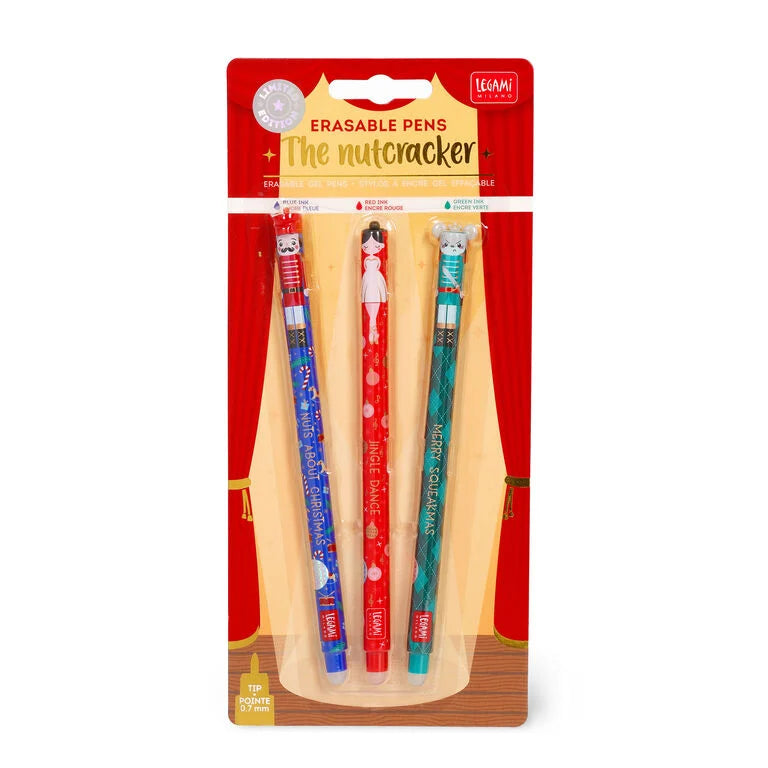 Legami Set of 3 Erasable Pens - The Nutcracker