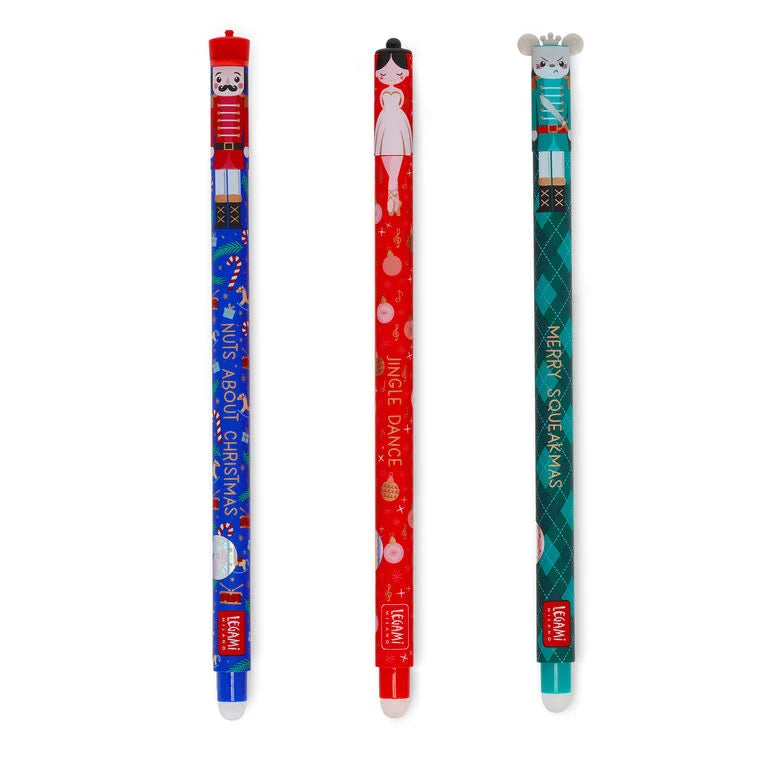 Legami Set of 3 Erasable Pens - The Nutcracker