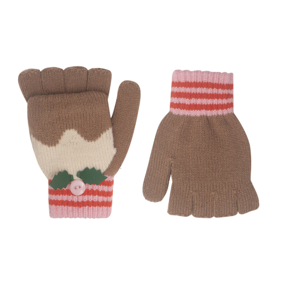 Rockahula Christmas Pudding Knitted gloves