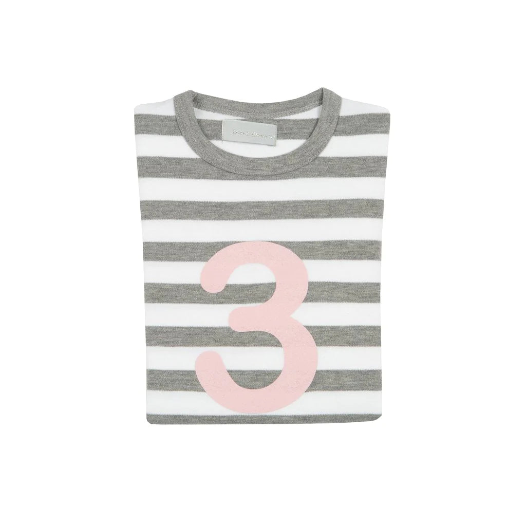 Bob & Blossom Breton Striped Number 3 T Shirt