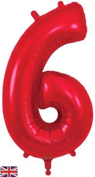 Large Balloon Numbers - Red Foil 34"