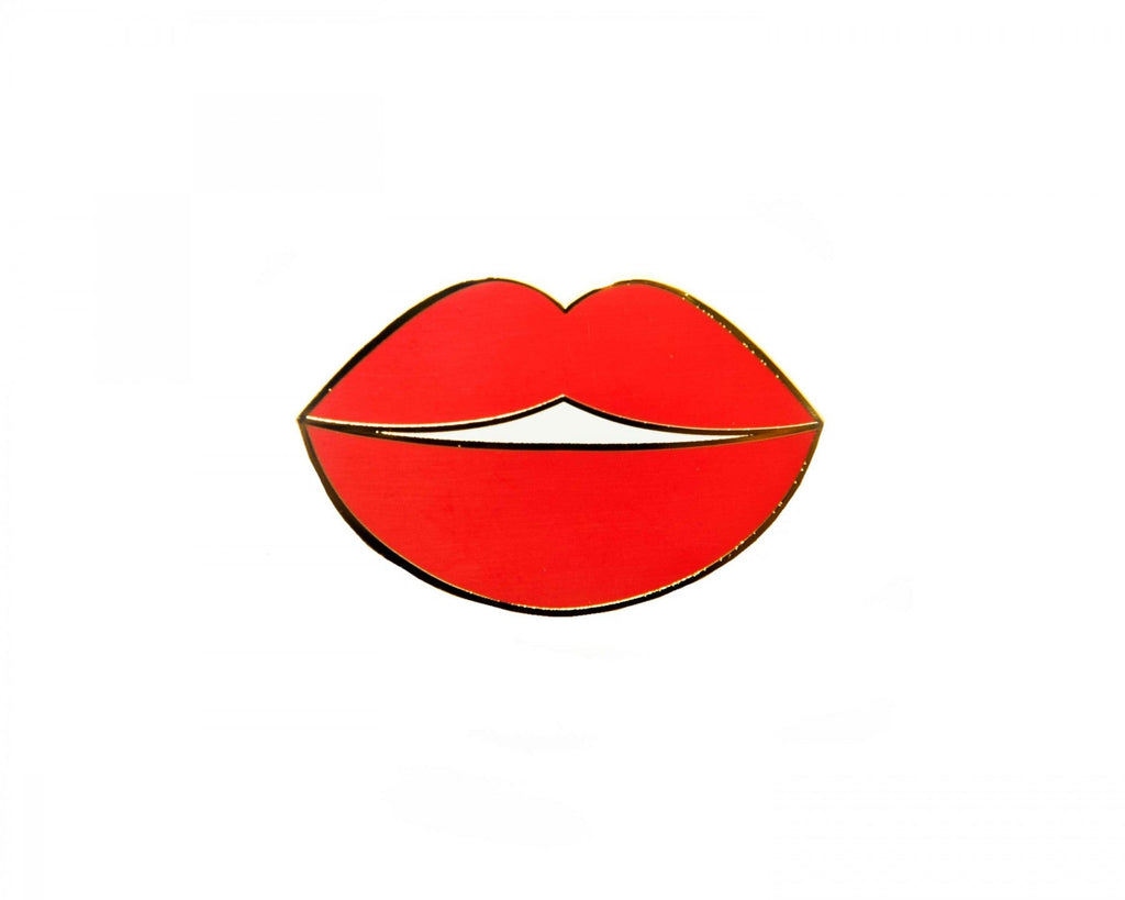 Acorn & Will Lips Enamel Pin Badge - Radish Loves