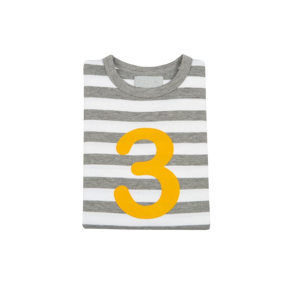Bob & Blossom Breton Striped Number 3 T Shirt - Radish Loves