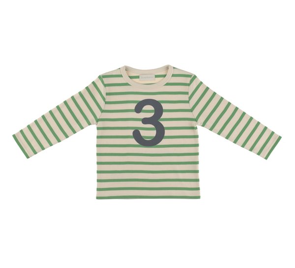 Bob & Blossom Breton Striped Number 3 T Shirt - Radish Loves