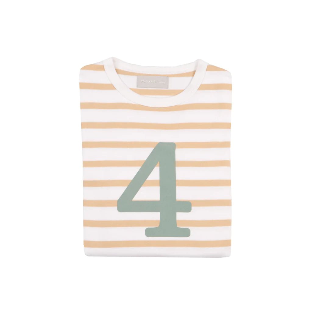 Bob & Blossom Breton Striped Number 4 T Shirt - Radish Loves