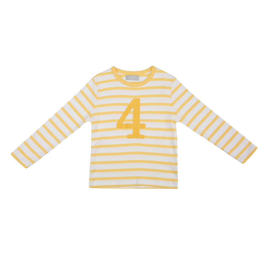 Bob & Blossom Breton Striped Number 4 T Shirt - Radish Loves