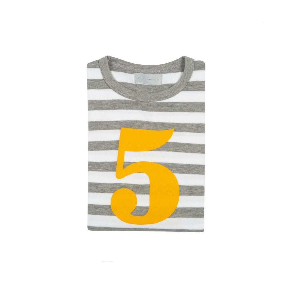Bob & Blossom Breton Striped Number 5 T-Shirt - Radish Loves