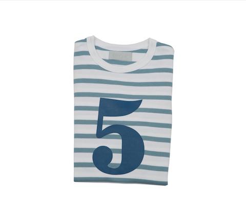 Bob & Blossom Breton Striped Number 5 T Shirt - Radish Loves