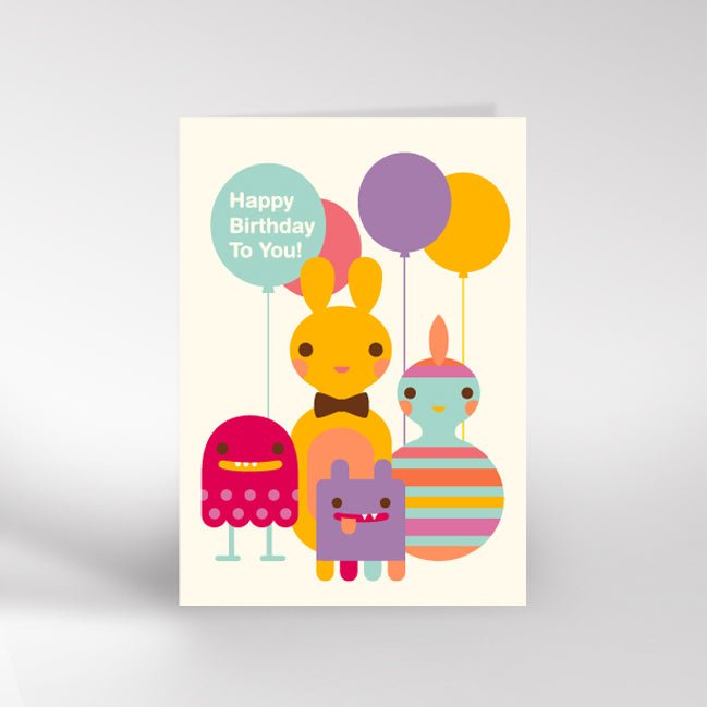 Dicky Bird Card Birthday Gang - Radish Loves