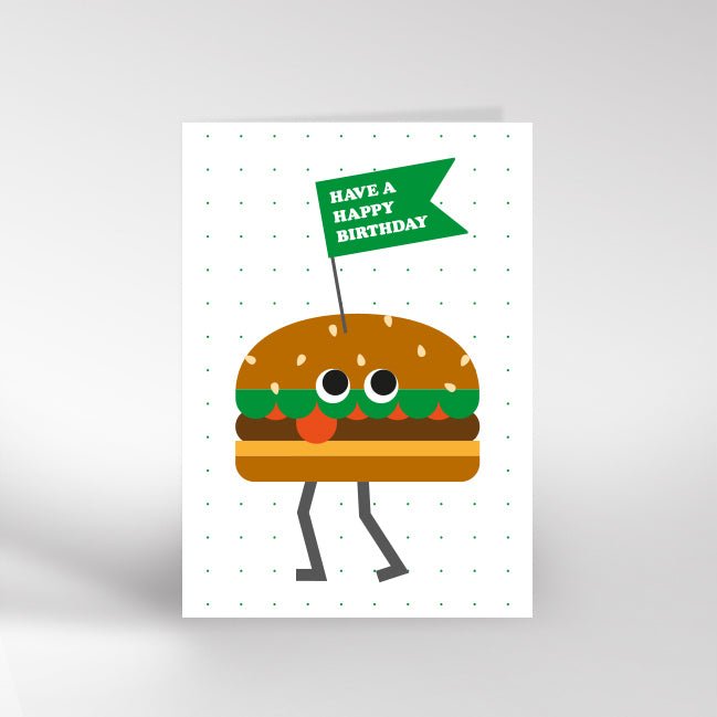 Dicky Bird Cards Burger Dude - Radish Loves