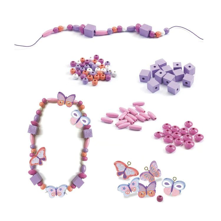 Djeco Abundance Beads Wooden Beads Butterflies - Radish Loves