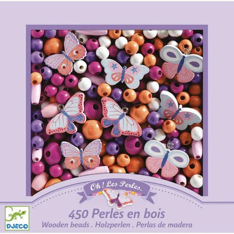 Djeco Abundance Beads Wooden Beads Butterflies - Radish Loves