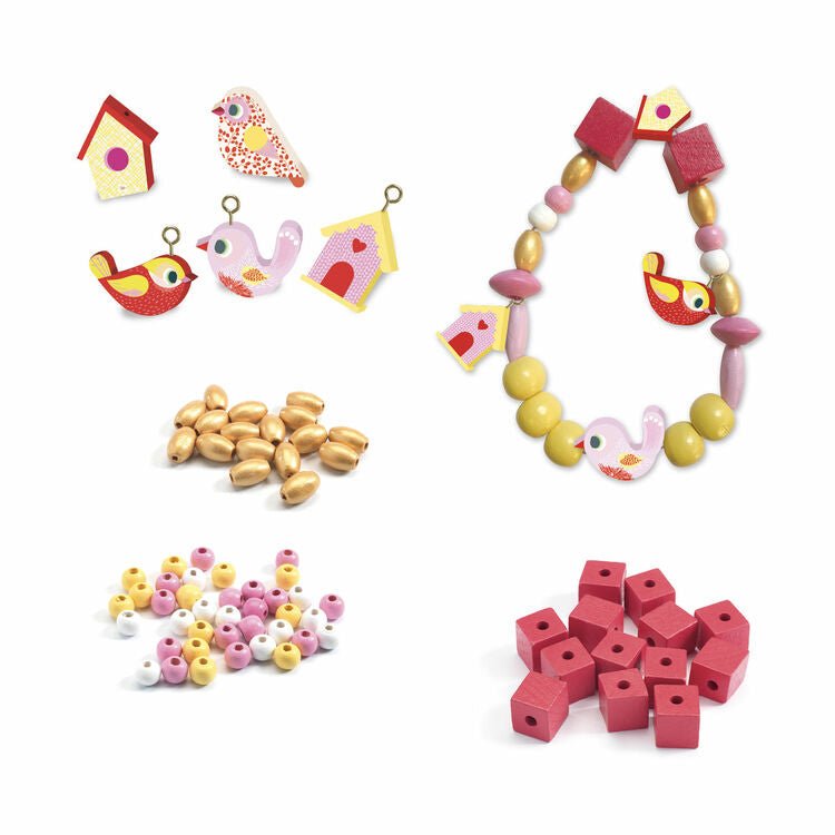 Djeco Abundance Wooden Beads Birds - Radish Loves