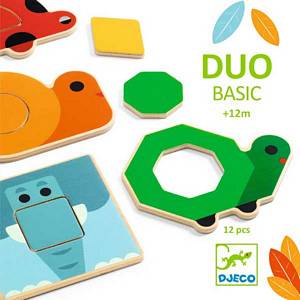 Djeco Duo Basic Wooden Puzzles - Radish Loves