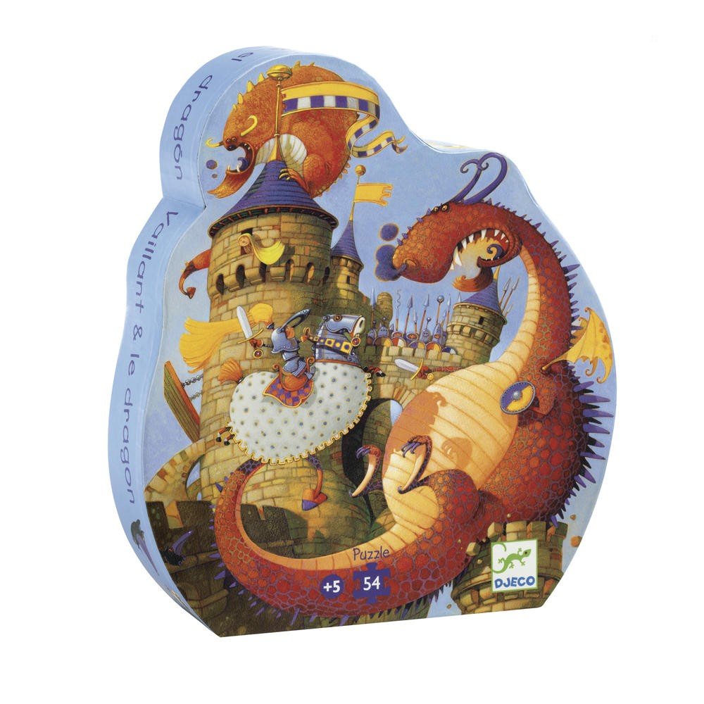 Djeco Silhouette Puzzle Valiant & The Dragon 54pcs - Radish Loves