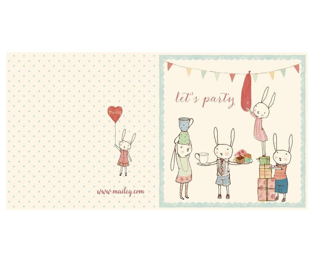Maileg Bunny Party Card - Radish Loves
