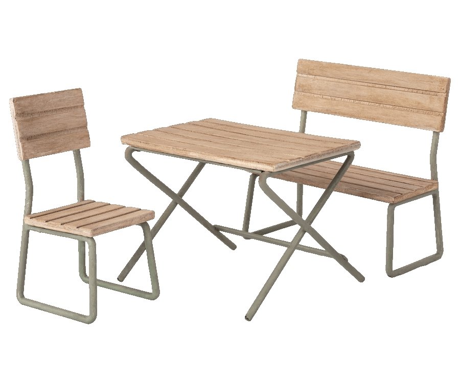 Maileg Garden Set Table With Chair And Bench - Radish Loves